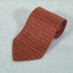 Ermenegildo Zegna Tie 100% Silk Made in Italy W 3 7/8 by L 60 Orange